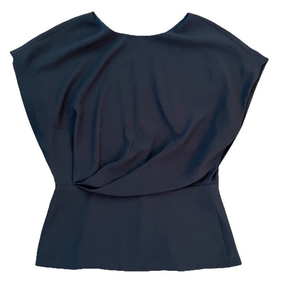MM LaFleur Womens Nejvi Soft Wave Top Size Medium Blouse Black Career Minimalist - Picture 1 of 8